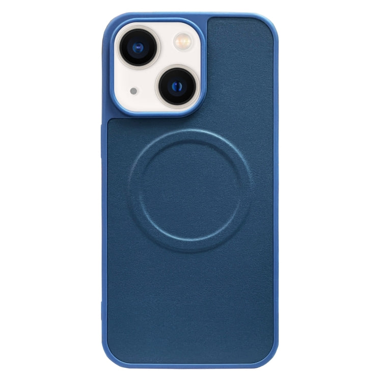 For iPhone 13 2 in 1 MagSafe Magnetic Silicone Leather Phone Case(Blue) by buy2fix