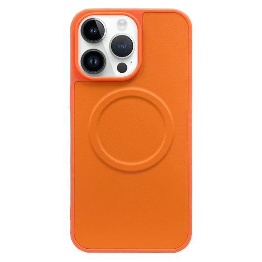 For iPhone 12 Pro Max 2 in 1 MagSafe Magnetic Silicone Leather Phone Case(Orange) by buy2fix