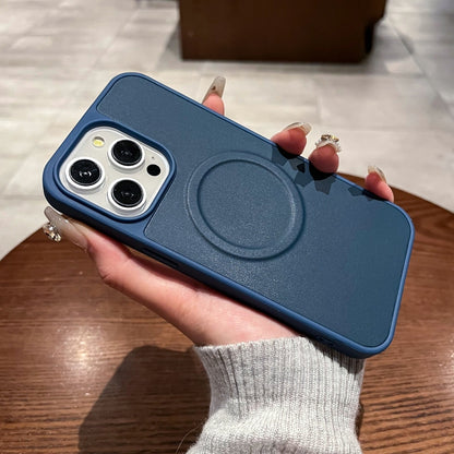 For iPhone 13 2 in 1 MagSafe Magnetic Silicone Leather Phone Case(Blue) by buy2fix