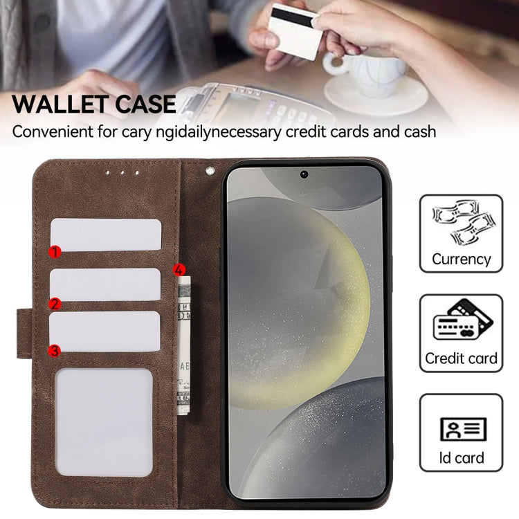 For Samsung Galaxy S20 FE ABEEL Color Block Magnetic RFID Leather Phone Case(Brown-Blue) by buy2fix