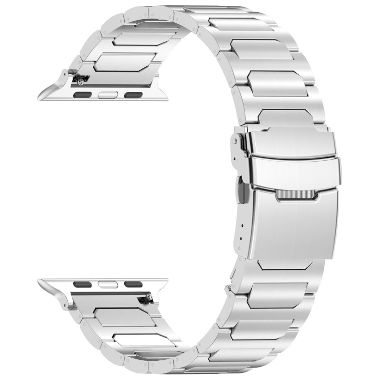 For Apple Watch Series 9 45mm I-Shaped Titanium Metal Watch Band(Silver) by buy2fix