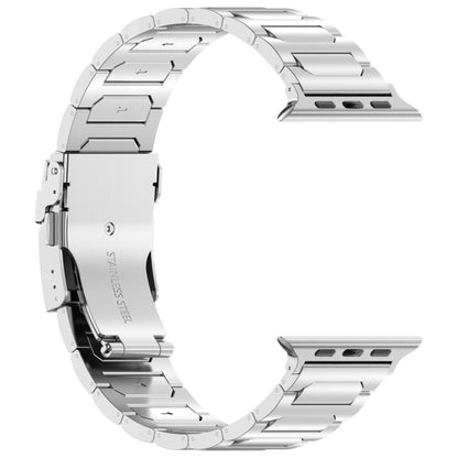 For Apple Watch Series 9 45mm I-Shaped Titanium Metal Watch Band(Silver) by buy2fix