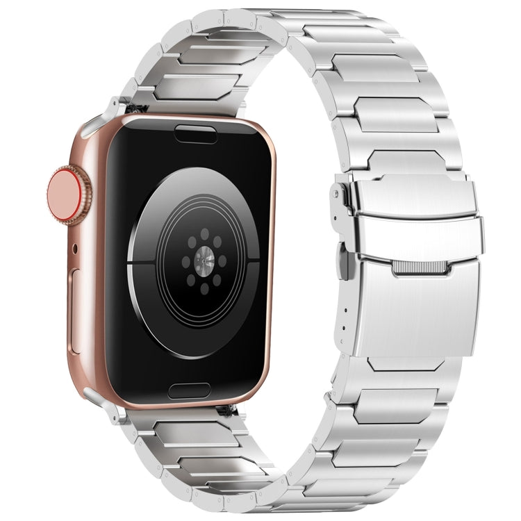 For Apple Watch Series 9 45mm I-Shaped Titanium Metal Watch Band(Silver) by buy2fix