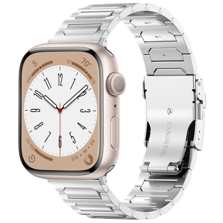 For Apple Watch Series 9 41mm I-Shaped Titanium Metal Watch Band(Mirror Silver) by buy2fix