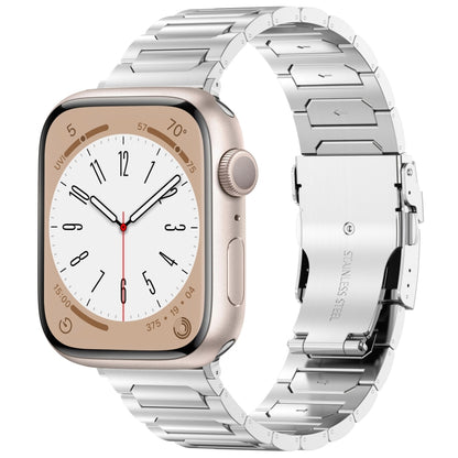 For Apple Watch Series 9 41mm I-Shaped Titanium Metal Watch Band(Mirror Silver) by buy2fix