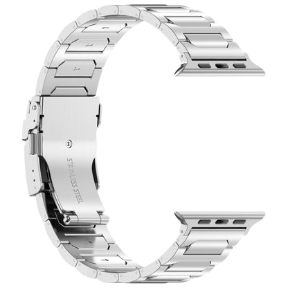 For Apple Watch Series 7 41mm I-Shaped Titanium Metal Watch Band(Mirror Silver) by buy2fix