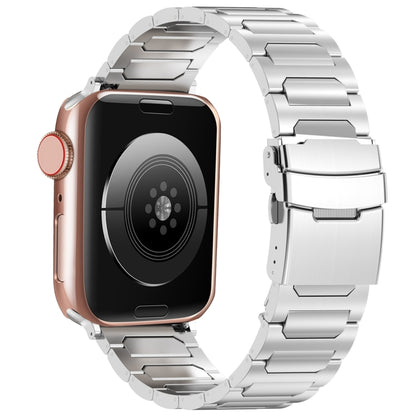 For Apple Watch Series 7 41mm I-Shaped Titanium Metal Watch Band(Mirror Silver) by buy2fix