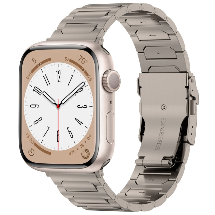 For Apple Watch Series 7 41mm I-Shaped Titanium Metal Watch Band(Titanium) by buy2fix