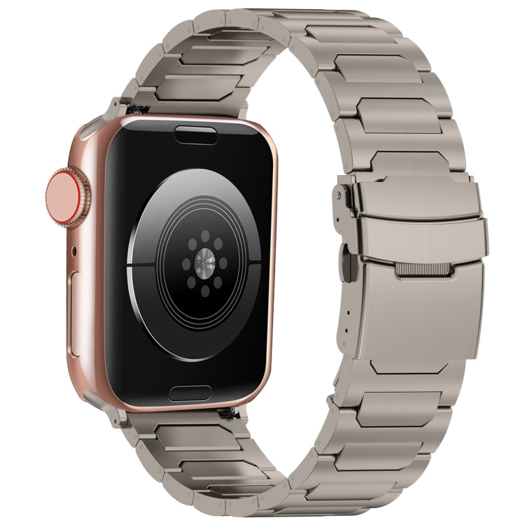 For Apple Watch Series 7 41mm I-Shaped Titanium Metal Watch Band(Titanium) by buy2fix