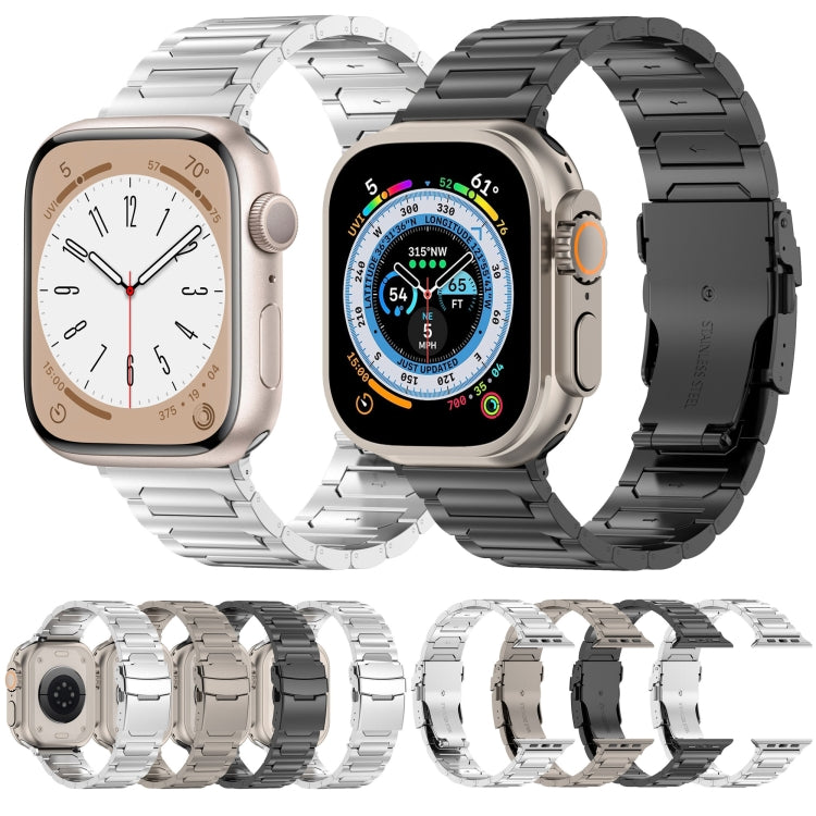 For Apple Watch Series 7 41mm I-Shaped Titanium Metal Watch Band(Titanium) by buy2fix