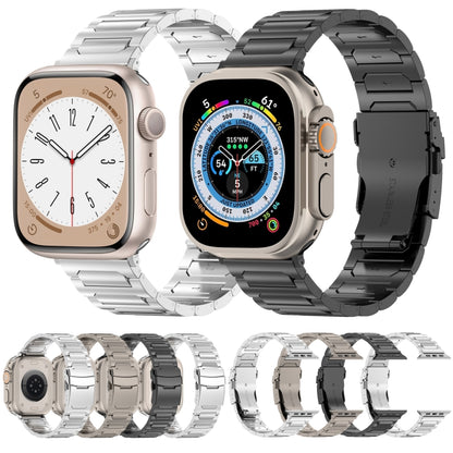 For Apple Watch Series 7 41mm I-Shaped Titanium Metal Watch Band(Titanium) by buy2fix