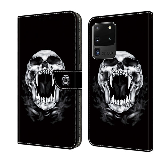 For Samsung Galaxy Note20 Ultra 5G Crystal Painted Leather Phone case(Skull)
