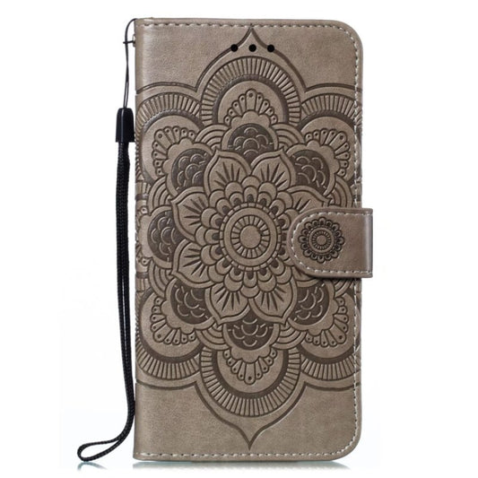 For OnePlus 12 Sun Mandala Embossing Pattern Phone Leather Case(Grey) by buy2fix