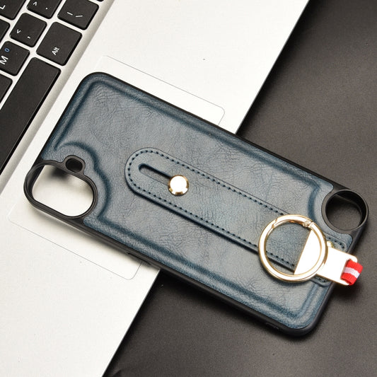 For Nothing CMF Phone 1 Wristband Leather Back Phone Case(Blue) - Nothing Cases by buy2fix | Online Shopping UK | buy2fix