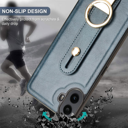 For Nothing CMF Phone 1 Wristband Leather Back Phone Case(Blue) - Nothing Cases by buy2fix | Online Shopping UK | buy2fix