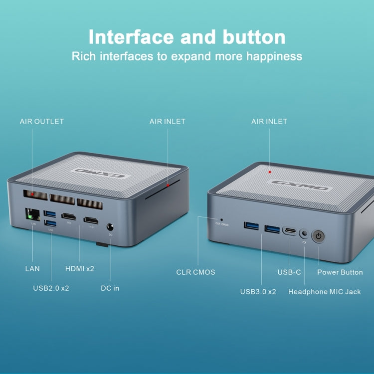 GXMO U58 Windows 11 AMD Ryzen 7-5800U 8 Core Processor Mini Computer, Specification:16GB+512GB - Windows Mini PCs by GXMO | Online Shopping UK | buy2fix