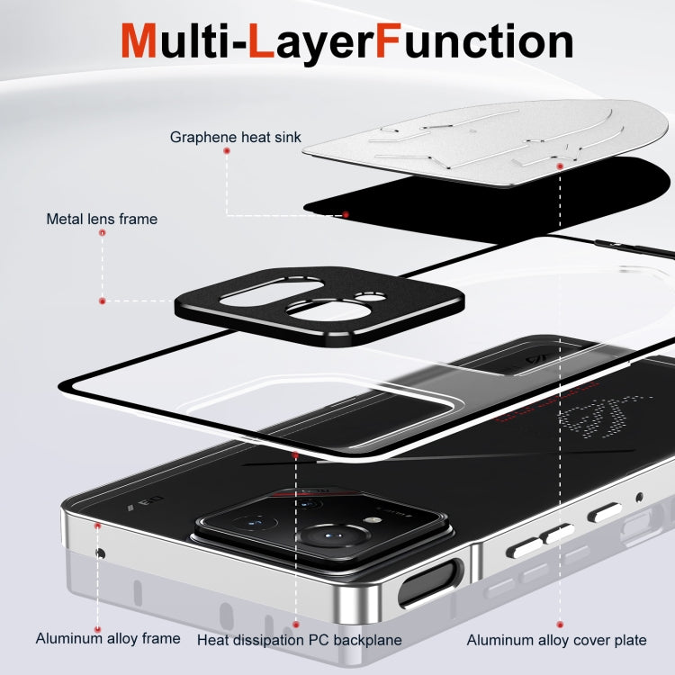 For ASUS ROG Phone 9 / 9 Pro Metal Cooling Phone Case(Silver) - ASUS Cases by buy2fix | Online Shopping UK | buy2fix