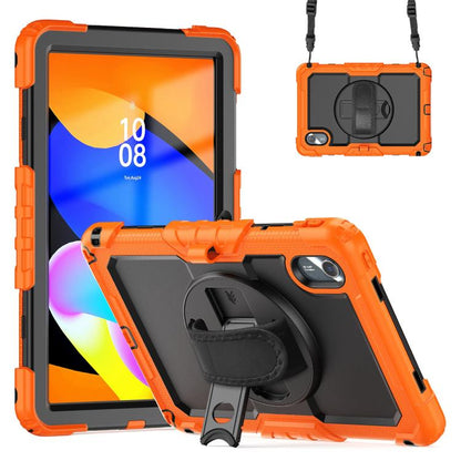 For Lenovo Xiaoxin Pad 2024 / 2025 Silicone Hybrid PC Tablet Case with Shoulder Strap(Orange) by buy2fix