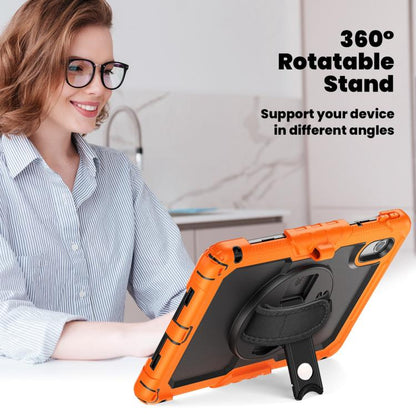 For Lenovo Xiaoxin Pad 2024 / 2025 Silicone Hybrid PC Tablet Case with Shoulder Strap(Orange) by buy2fix