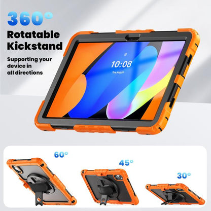 For Lenovo Xiaoxin Pad 2024 / 2025 Silicone Hybrid PC Tablet Case with Shoulder Strap(Orange) by buy2fix