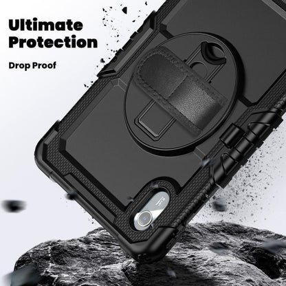 For Lenovo Xiaoxin Pad 2024 / 2025 Silicone Hybrid PC Tablet Case with Shoulder Strap(Black) by buy2fix