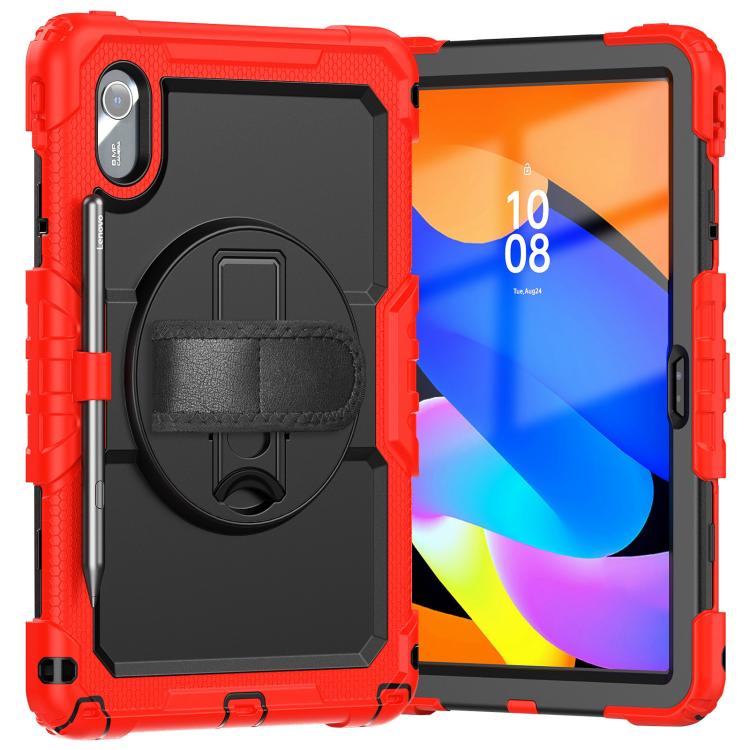 For Lenovo Xiaoxin Pad 2024 / 2025 Silicone Hybrid PC Tablet Case with Shoulder Strap(Red) by buy2fix