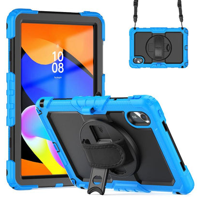 For Lenovo Xiaoxin Pad 2024 / 2025 Silicone Hybrid PC Tablet Case with Shoulder Strap(Light Blue Black) by buy2fix