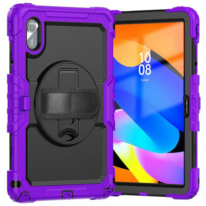 For Lenovo Xiaoxin Pad 2024 / 2025 Silicone Hybrid PC Tablet Case with Shoulder Strap(Purple) by buy2fix