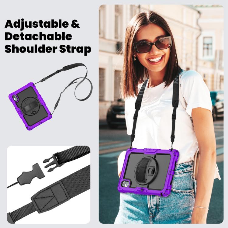 For Lenovo Xiaoxin Pad 2024 / 2025 Silicone Hybrid PC Tablet Case with Shoulder Strap(Purple) by buy2fix