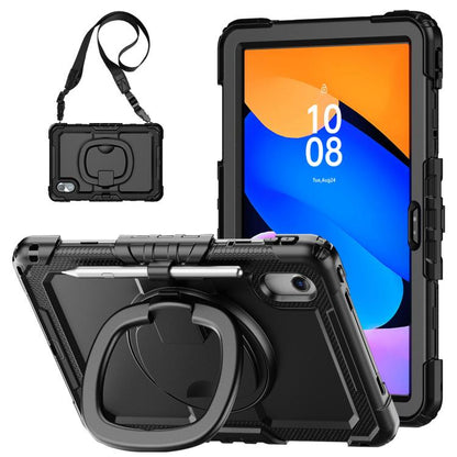 For Lenovo Xiaoxin Pad 2024 / 2025 Handle Silicone Hydric PC Tablet Case with Shoulder Strap(Black) by buy2fix