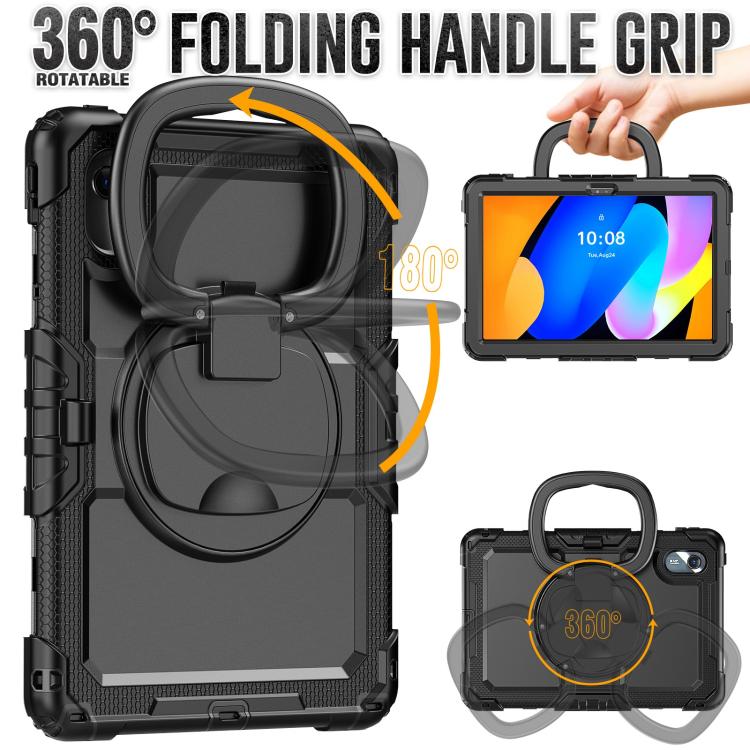 For Lenovo Xiaoxin Pad 2024 / 2025 Handle Silicone Hydric PC Tablet Case with Shoulder Strap(Black) by buy2fix