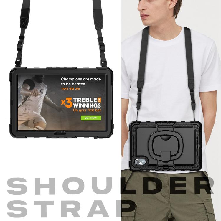 For Lenovo Xiaoxin Pad 2024 / 2025 Handle Silicone Hydric PC Tablet Case with Shoulder Strap(Black) by buy2fix