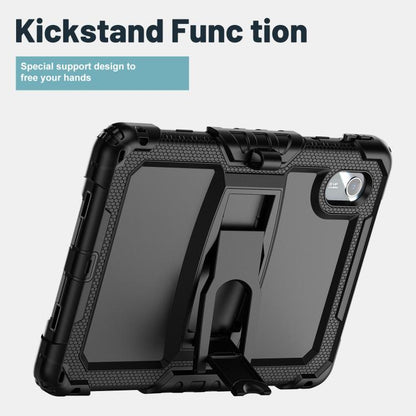 For Lenovo Xiaoxin Pad 11 2025 / 2024 Silicone Hydric PC Tablet Case with Shoulder Strap & Holder(Black) by buy2fix