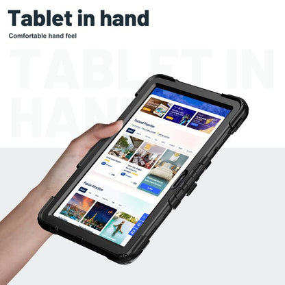 For Lenovo Xiaoxin Pad 11 2025 / 2024 Silicone Hydric PC Tablet Case with Shoulder Strap & Holder(Black) by buy2fix