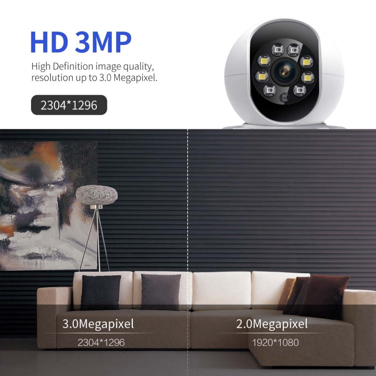 ESCAM QF104 One Click Video Call 3MP Indoor Humanoid Detection Audible Alarm Color Night Version Smart WiFi Camera, US Plug - Wireless Camera by ESCAM | Online Shopping UK | buy2fix