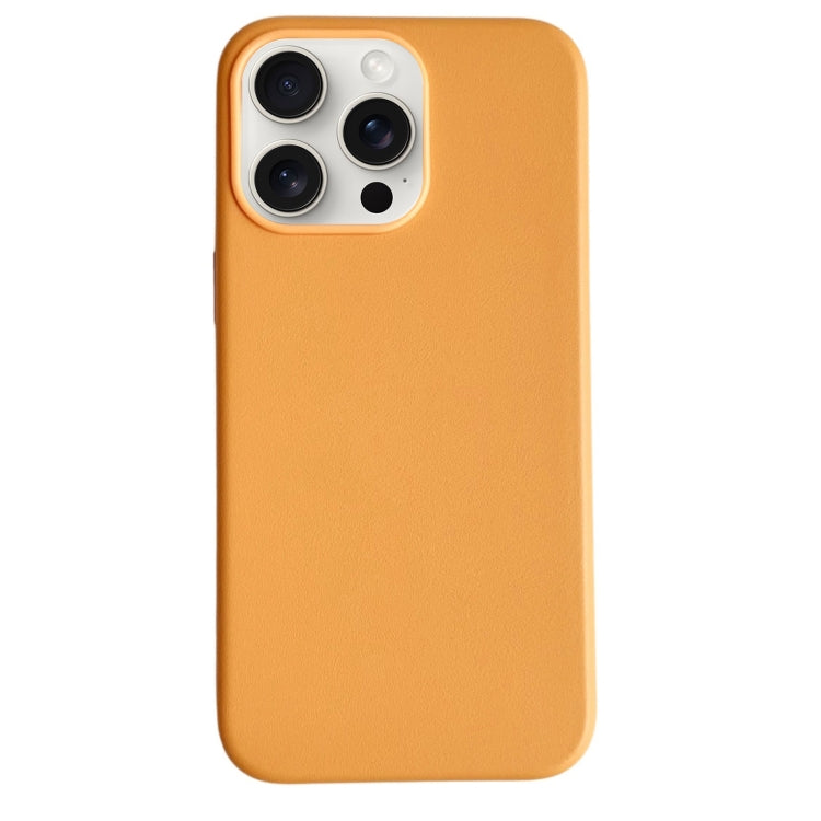 For iPhone 16 Pro Max Pure Color Leather Magsafe Magnetic Phone Case(Orange) - iPhone 16 Pro Max Cases by buy2fix | Online Shopping UK | buy2fix