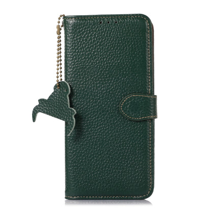 For OnePlus Nord CE4 5G / K12 5G Genuine Leather Litchi Texture RFID Leather Phone Case(Green) - OnePlus Cases by buy2fix | Online Shopping UK | buy2fix