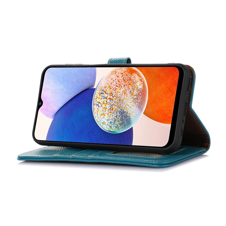 For OnePlus Nord CE4 5G / K12 5G Genuine Leather Litchi Texture RFID Leather Phone Case(Blue) - OnePlus Cases by buy2fix | Online Shopping UK | buy2fix