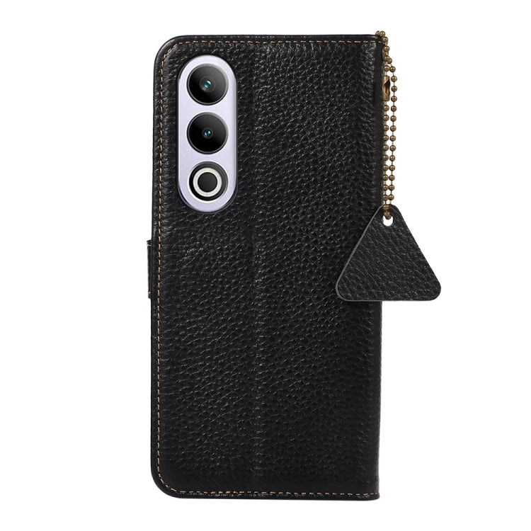 For OnePlus Nord CE4 5G / K12 5G Genuine Leather Litchi Texture RFID Leather Phone Case(Black) - OnePlus Cases by buy2fix | Online Shopping UK | buy2fix
