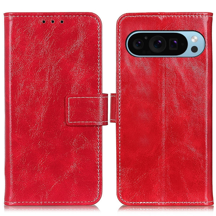 For Google Pixel 9 Retro Crazy Horse Texture Flip Leather Phone Case(Red) - Google Cases by buy2fix | Online Shopping UK | buy2fix