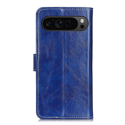 For Google Pixel 9 Pro Retro Crazy Horse Texture Flip Leather Phone Case(Blue) - Google Cases by buy2fix | Online Shopping UK | buy2fix