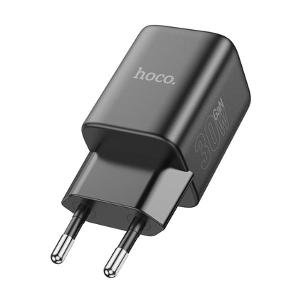 hoco N43 Vista PD30W Single Port Type-C Charger, EU Plug(Black) - USB Charger by hoco | Online Shopping UK | buy2fix