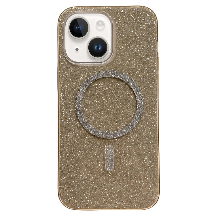For iPhone 14 Plus Glitter MagSafe Magnetic TPU Phone Case(Gold) by buy2fix