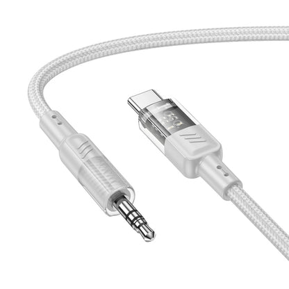 hoco UPA27 Crystal Clear USB-C / Type-C to 3.5mm Audio Adapter Cable(Grey) - Video & Audio Cable by hoco | Online Shopping UK | buy2fix