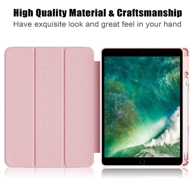 For iPad 10.2 2021 / 2020 / 10.5 Acrylic 3-Fold Solid Color Smart Leather Tablet Case(Pink) - iPad 10.2 Cases by buy2fix | Online Shopping UK | buy2fix