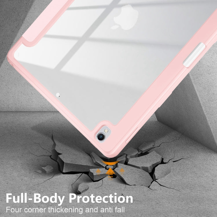 For iPad 10.2 2021 / 2020 / 10.5 Acrylic 3-Fold Solid Color Smart Leather Tablet Case(Pink) - iPad 10.2 Cases by buy2fix | Online Shopping UK | buy2fix