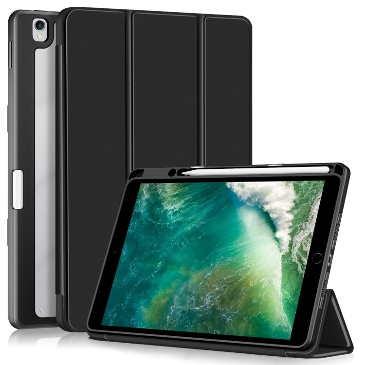 For iPad 10.2 2021 / 2020 / 10.5 Acrylic 3-Fold Solid Color Smart Leather Tablet Case(Black) - iPad 10.2 Cases by buy2fix | Online Shopping UK | buy2fix