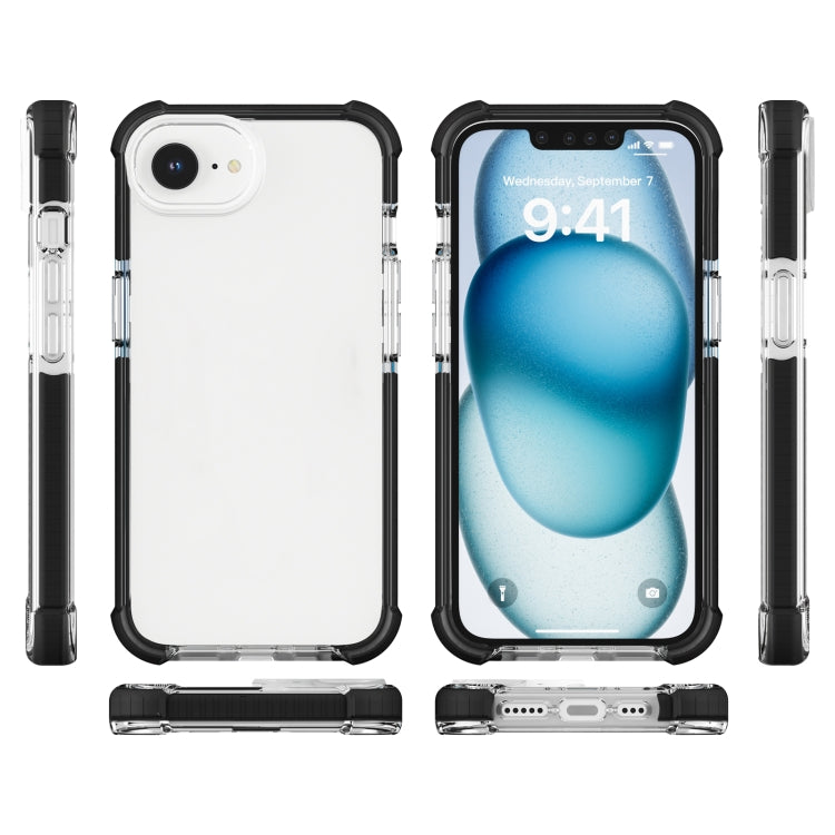 For iPhone 16e Acrylic Full Coverage Shockproof Phone Case(Black + Transparent) by buy2fix