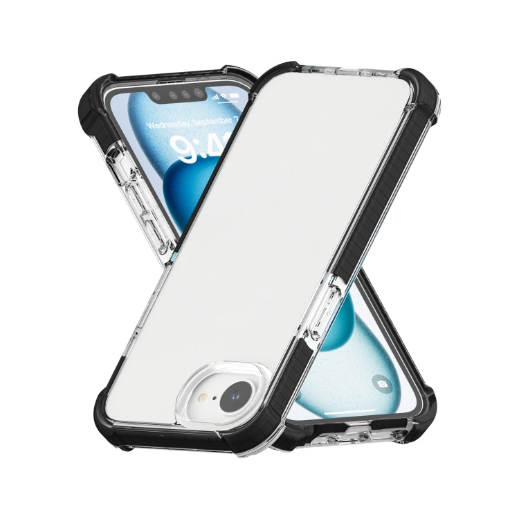 For iPhone 16e Acrylic Full Coverage Shockproof Phone Case(Black + Transparent) by buy2fix