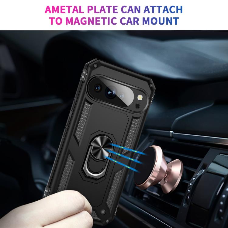 For Google Pixel 10 Shockproof TPU + PC Phone Case with Holder(Black) - Google Cases by buy2fix | Online Shopping UK | buy2fix